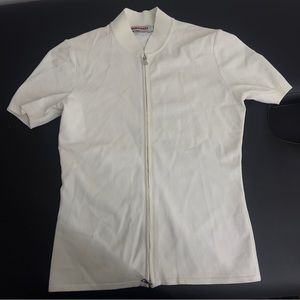 Prada white zip up shirt